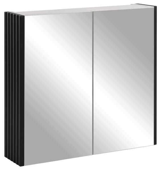 Rodan Zrcadlová Skříňka 60 cm - Šedá - Černé Boční Panely - Závěsná - Bezúchytková - 2dveřová - FLOW