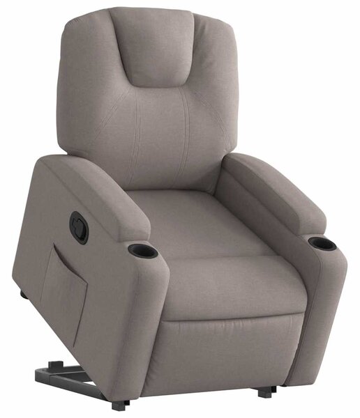 Zvedací polohovací křeslo taupe textil 3204376