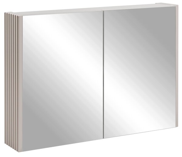 Rodan Zrcadlová Skříňka 80 cm - Šedá - Boční Panely Kašmír - Závěsná - Bezúchytková - 2dveřová - ELEGANCE