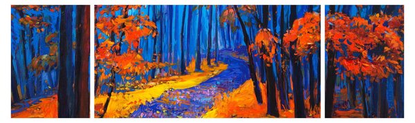 Obraz podzimního lesa (170x50 cm)