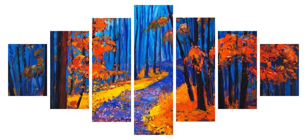 Obraz podzimního lesa (210x100 cm)
