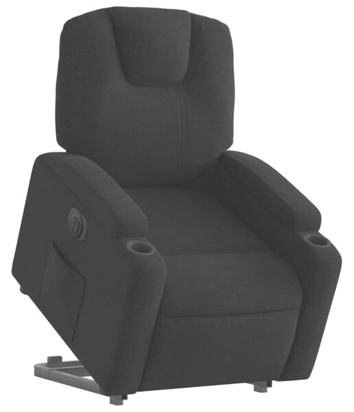 Elektrické zvedací polohovací křeslo černé textil 3204394