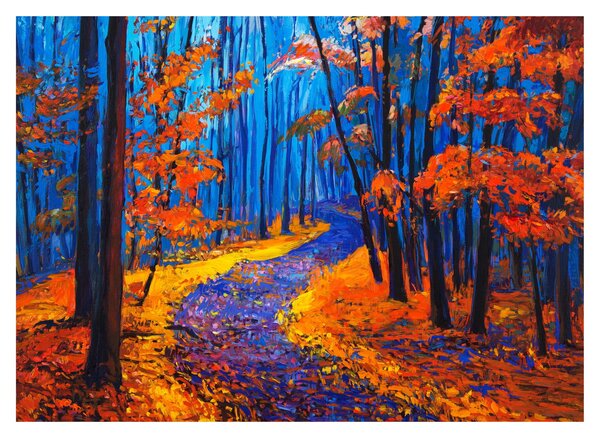 Obraz podzimního lesa (70x50 cm)