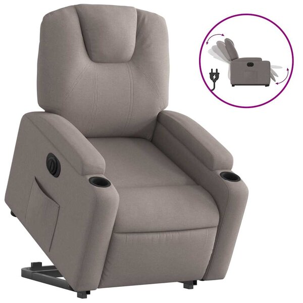Elektrické zvedací polohovací křeslo taupe textil 3204400