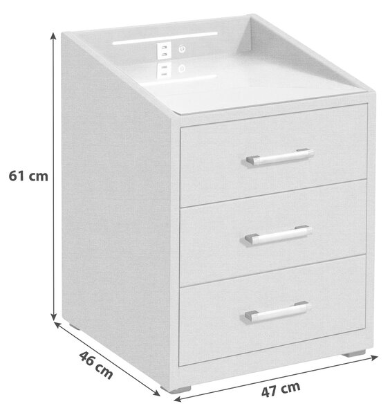 NOČNÍ STOLEK, lilková, 47/61/46 cm MID.YOU, Online Only