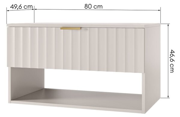 Hector Závěsná skříňka pod umyvadlo Hana 80 cm kašmírová/zlatá