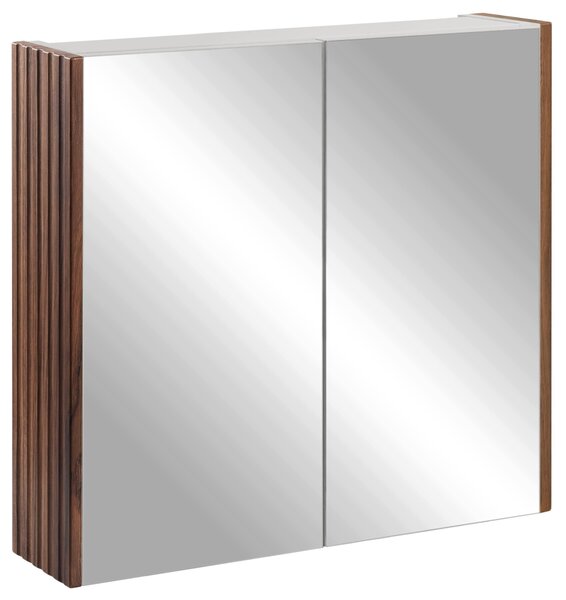 Rodan Zrcadlová Skříňka 60 cm - Šedá - Boční Panely Dub Ořech - Závěsná - Bezúchytková - 2dveřová - FLOW