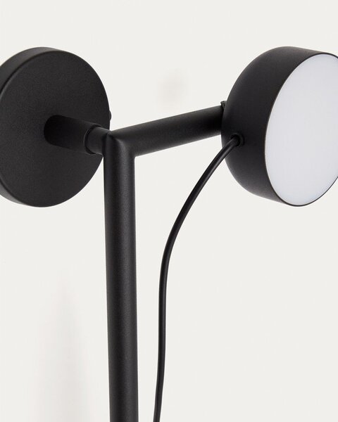 Černé kovové LED stmívatelné nástěnné svítidlo do zásuvky Orey – Kave Home