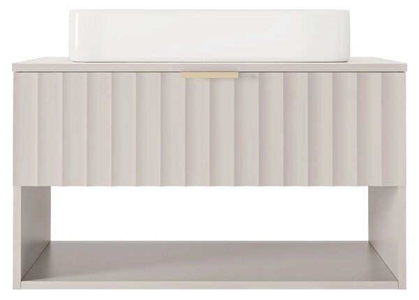 Hector Závěsná skříňka pod umyvadlo Hana 80 cm kašmírová/zlatá