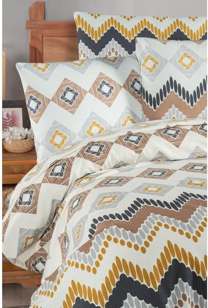 Béžovo-krémový bavlněný přehoz 200x230 cm Pique – Mila Home
