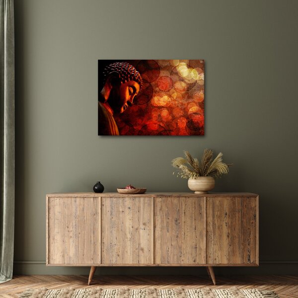 Obraz - Buddha v červených tónech (70x50 cm)