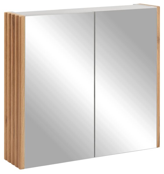 Rodan Zrcadlová Skříňka 60 cm - Šedá - Boční Panely Dub Craft Zlatý - Závěsná - Bezúchytková - 2dveřová - BELLO