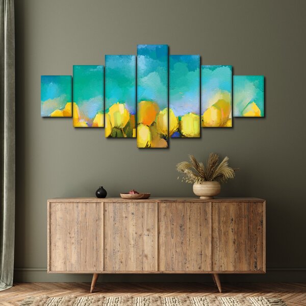 Obraz žlutých tulipánů (210x100 cm)