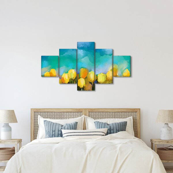 Obraz žlutých tulipánů (125x70 cm)