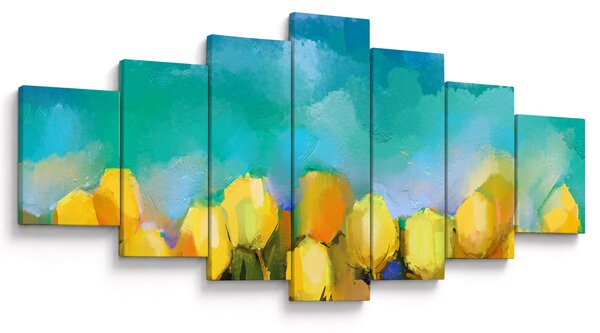 Obraz žlutých tulipánů (210x100 cm)