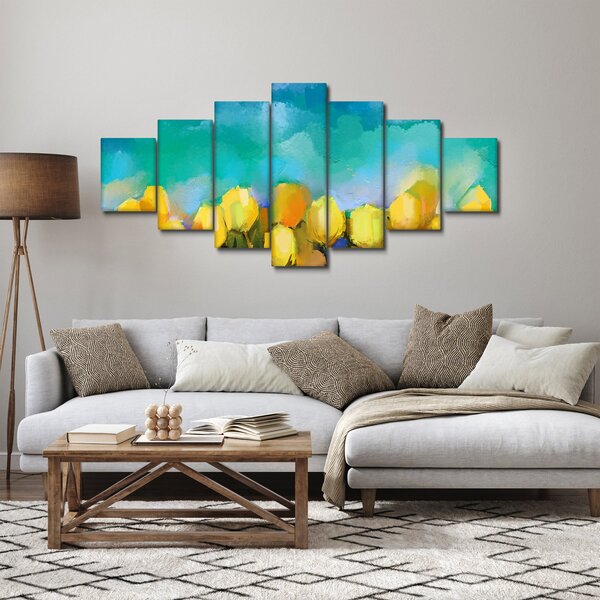 Obraz žlutých tulipánů (210x100 cm)