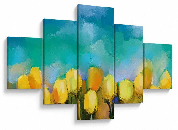 Obraz žlutých tulipánů (125x70 cm)