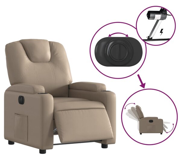 Elektrické polohovací křeslo cappuccino umělá kůže 3204422