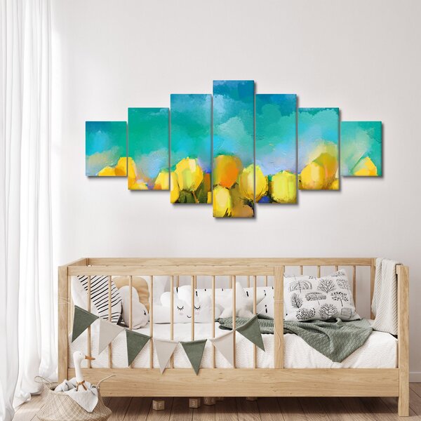 Obraz žlutých tulipánů (210x100 cm)