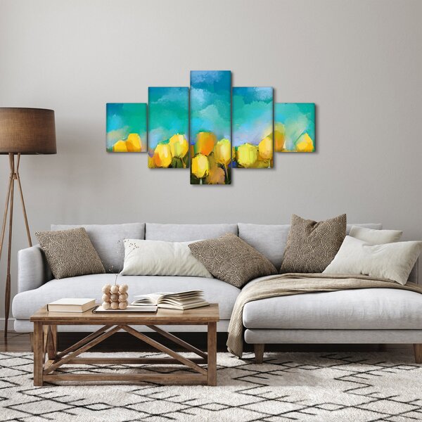 Obraz žlutých tulipánů (125x70 cm)