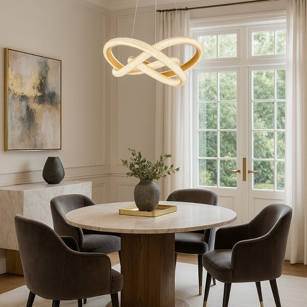 Zlaté závěsné LED světlo Nova Luce Medora 52,5 cm