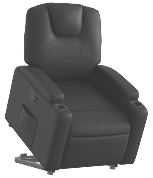 Zvedací polohovací křeslo černé umělá kůže 3204430