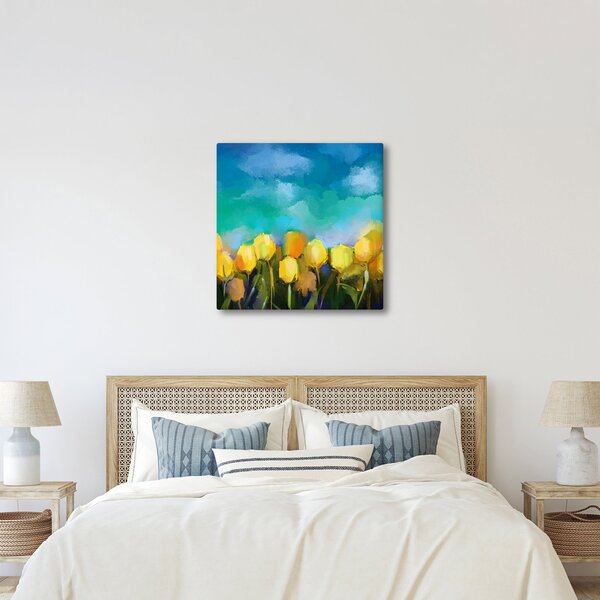Obraz žlutých tulipánů (30x30 cm)