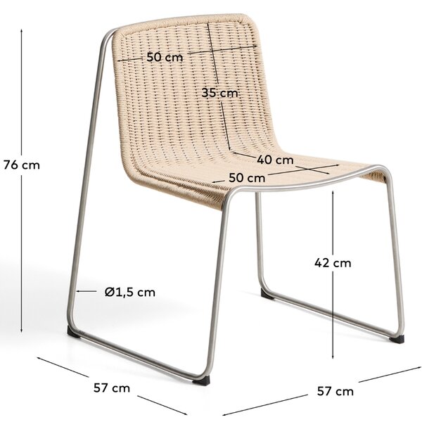 Kave Home Béžová zahradní židle Tavari