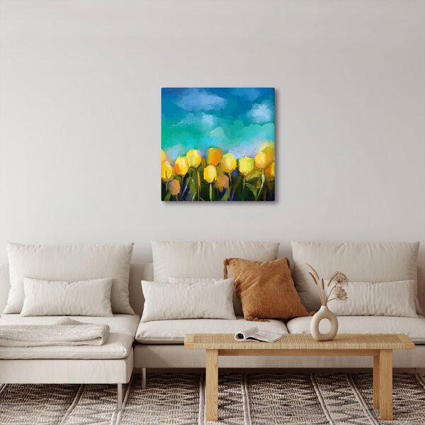 Obraz žlutých tulipánů (30x30 cm)