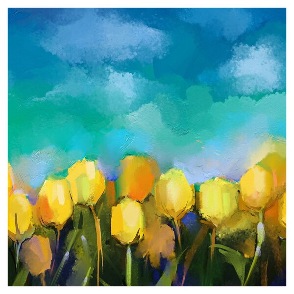 Obraz žlutých tulipánů (30x30 cm)