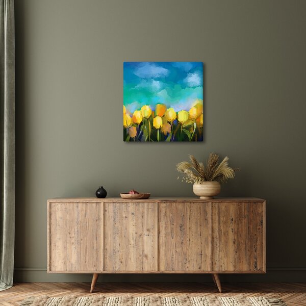 Obraz žlutých tulipánů (30x30 cm)