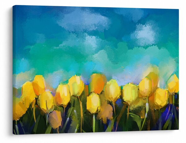 Obraz žlutých tulipánů (70x50 cm)