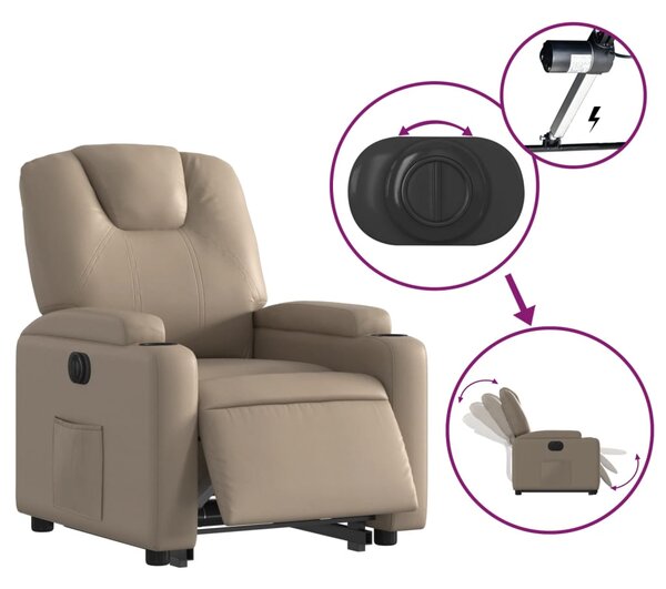 Elektrické zvedací polohovací křeslo cappuccino umělá kůže 3204450