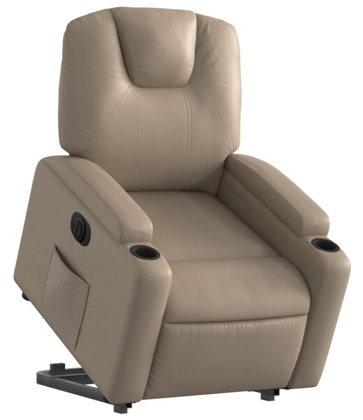 Elektrické zvedací polohovací křeslo cappuccino umělá kůže 3204450