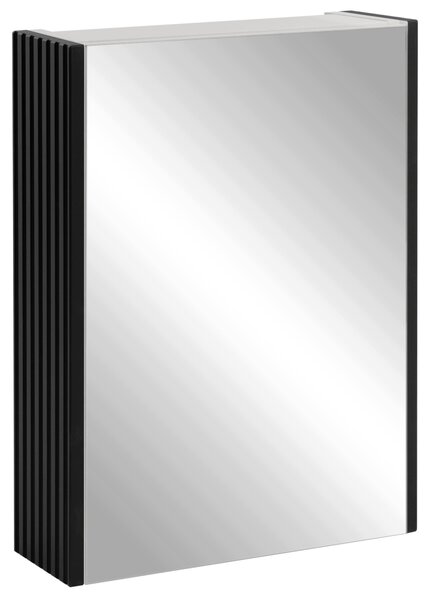 Rodan Zrcadlová Skříňka 40 cm - Šedá - Černé Boční Panely - Závěsná - Bezúchytková - 1dveřová - ELEGANCE