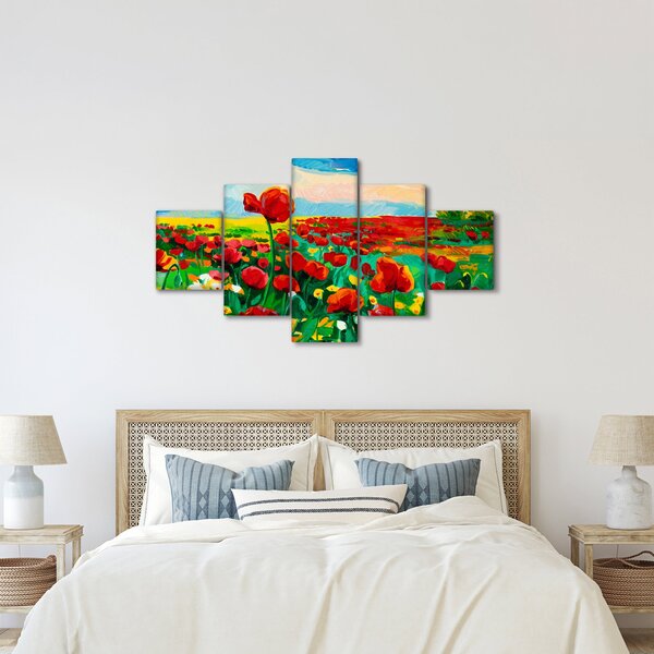 Obraz pole s vlčími máky (125x70 cm)