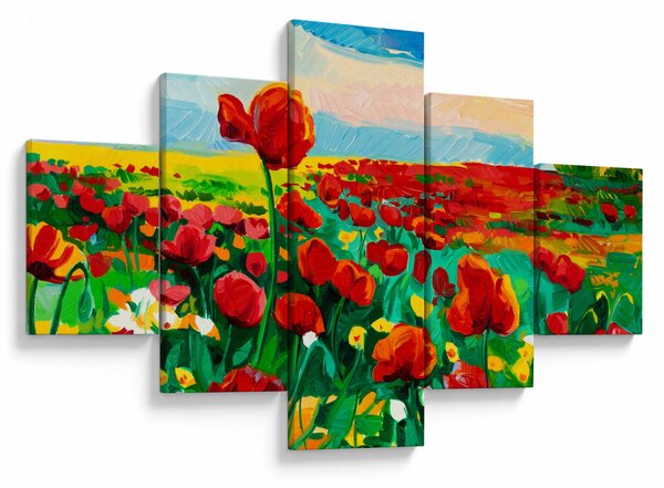 Obraz pole s vlčími máky (125x70 cm)