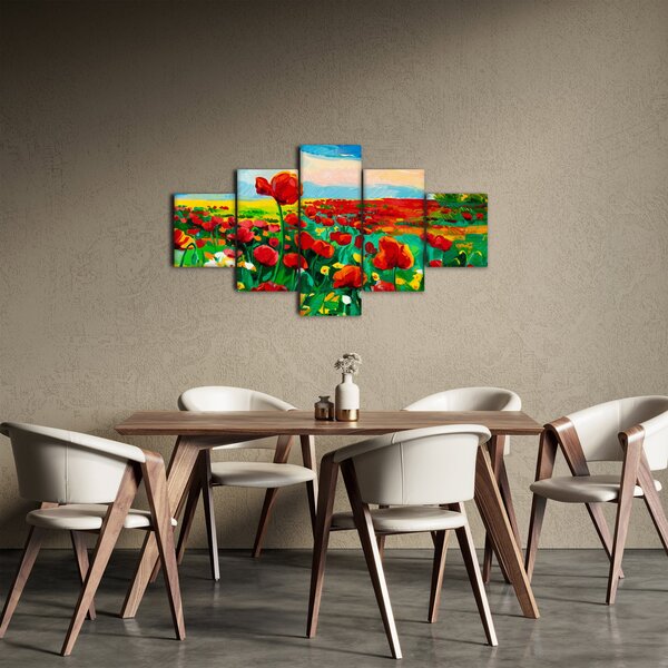 Obraz pole s vlčími máky (125x70 cm)