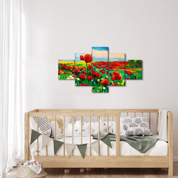 Obraz pole s vlčími máky (125x70 cm)