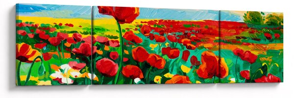 Obraz pole s vlčími máky (170x50 cm)