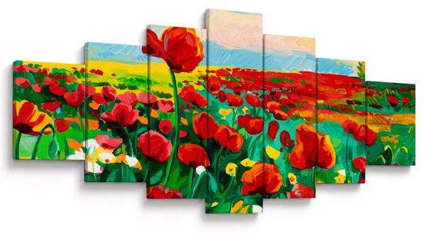 Obraz pole s vlčími máky (210x100 cm)