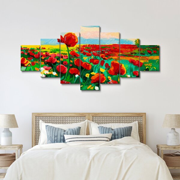 Obraz pole s vlčími máky (210x100 cm)