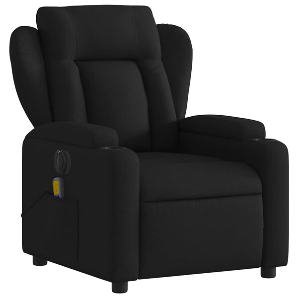 Elektrické masážní polohovací křeslo černé textil 3204472