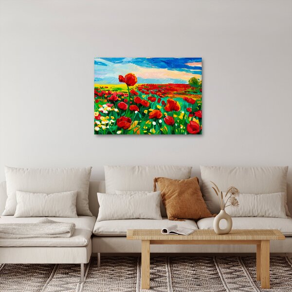 Obraz pole s vlčími máky (70x50 cm)