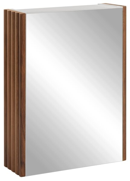 Rodan Zrcadlová Skříňka 40 cm - Šedá - Boční Panely Dub Ořech - Závěsná - Bezúchytková - 1dveřová - BELLO