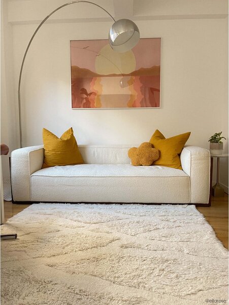 Bílý pratelný ručně tkaný vlněný koberec 170x240 cm Enkang Ivory – Lorena Canals