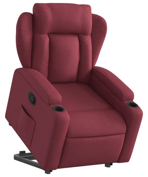 Zvedací polohovací křeslo vínové textil 3204485