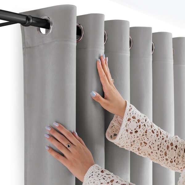 Šedý sametový dimout závěs 200x250 cm Velto – Filumi