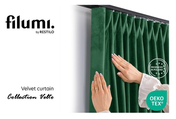 Zelený sametový dimout závěs 140x300 cm Velto – Filumi