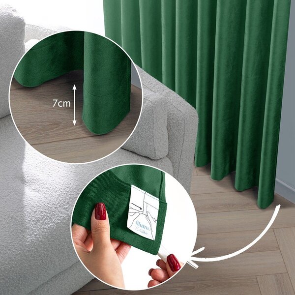 Zelený sametový dimout závěs 140x175 cm Velto – Filumi